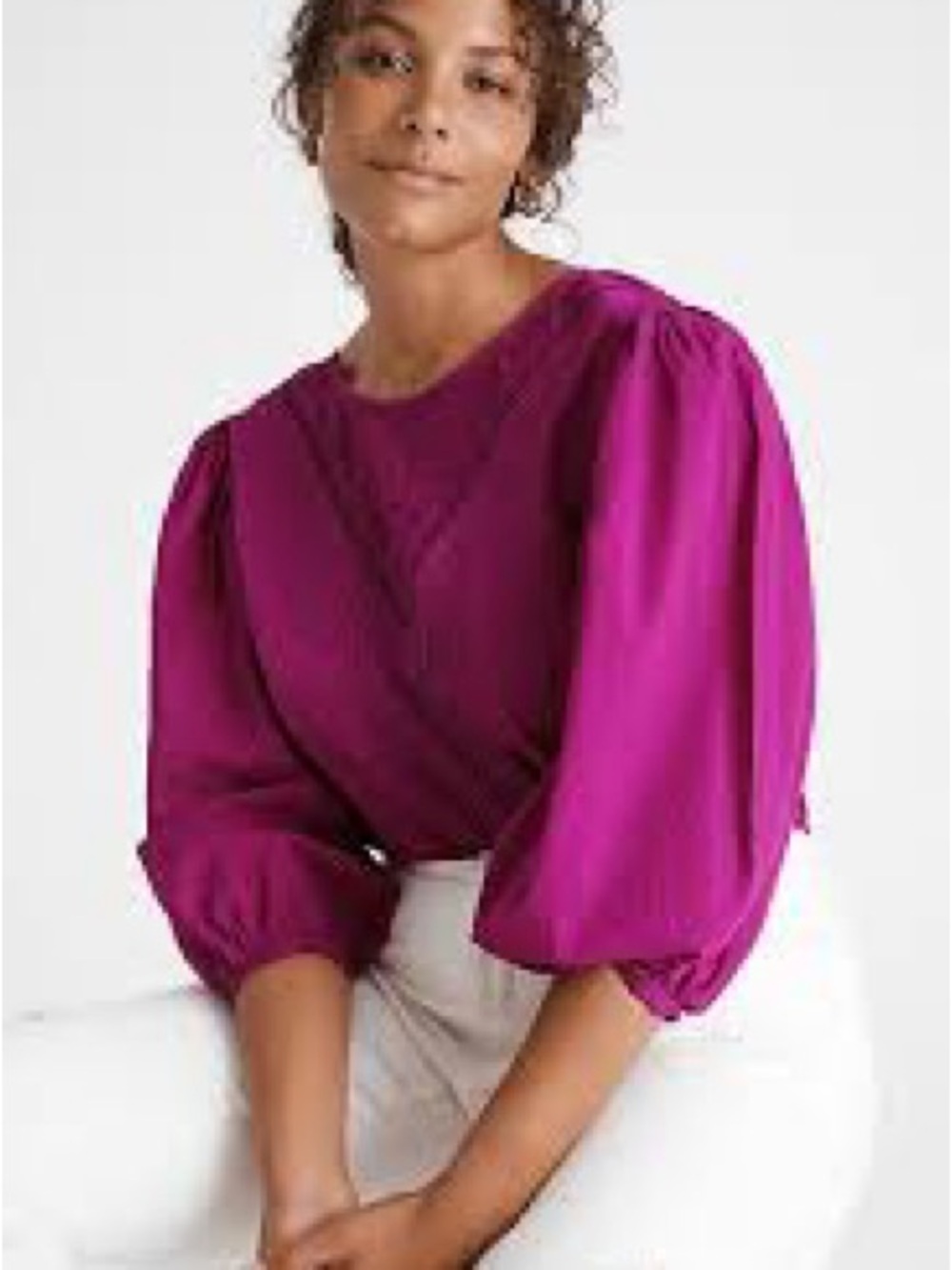 NEW Farm Rio x Anthropologie Kelsie Lace Bib Blouse Purple Medium
